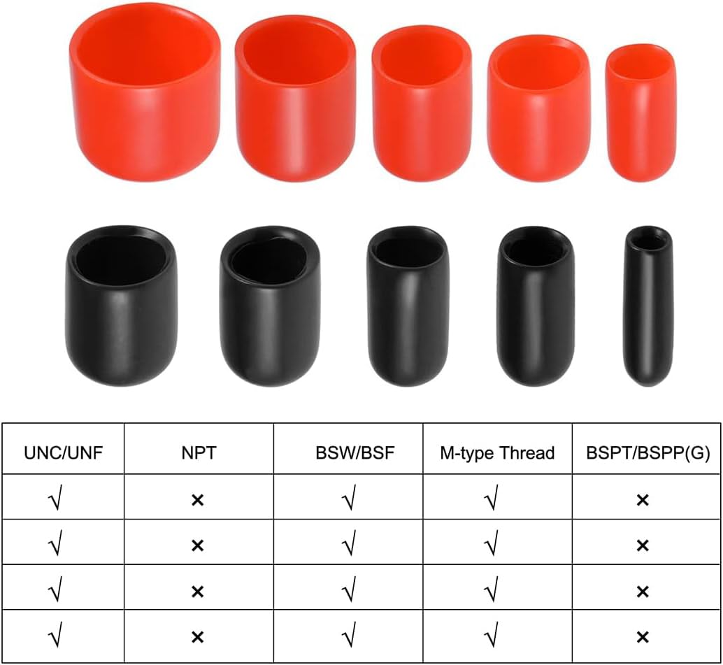 MACHSWON 5pcs Rubber End Caps 25mm ID - Image 3