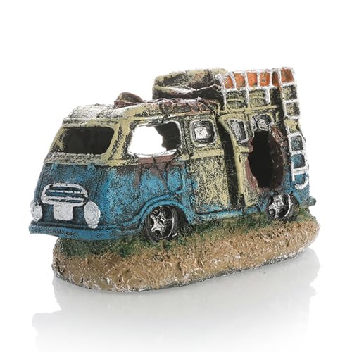 Mixxiula Decorazione in Resina per Acquario, Rifugio in Grotta​​ Ornamento di Riproduzione di ​Relitto​​ d'auto Decorazione Paesaggistica per Piccoli Pesci Gambero Child Tartaruga