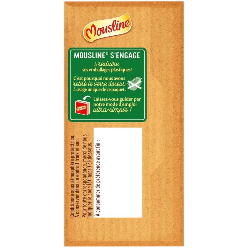 MOUSLINE Purée Crème & Noix de Muscade - Format individuel 125g - Douceur onctueuse - Saveur exquise - Idéal pour un repas rapide! - Le Lot De 4