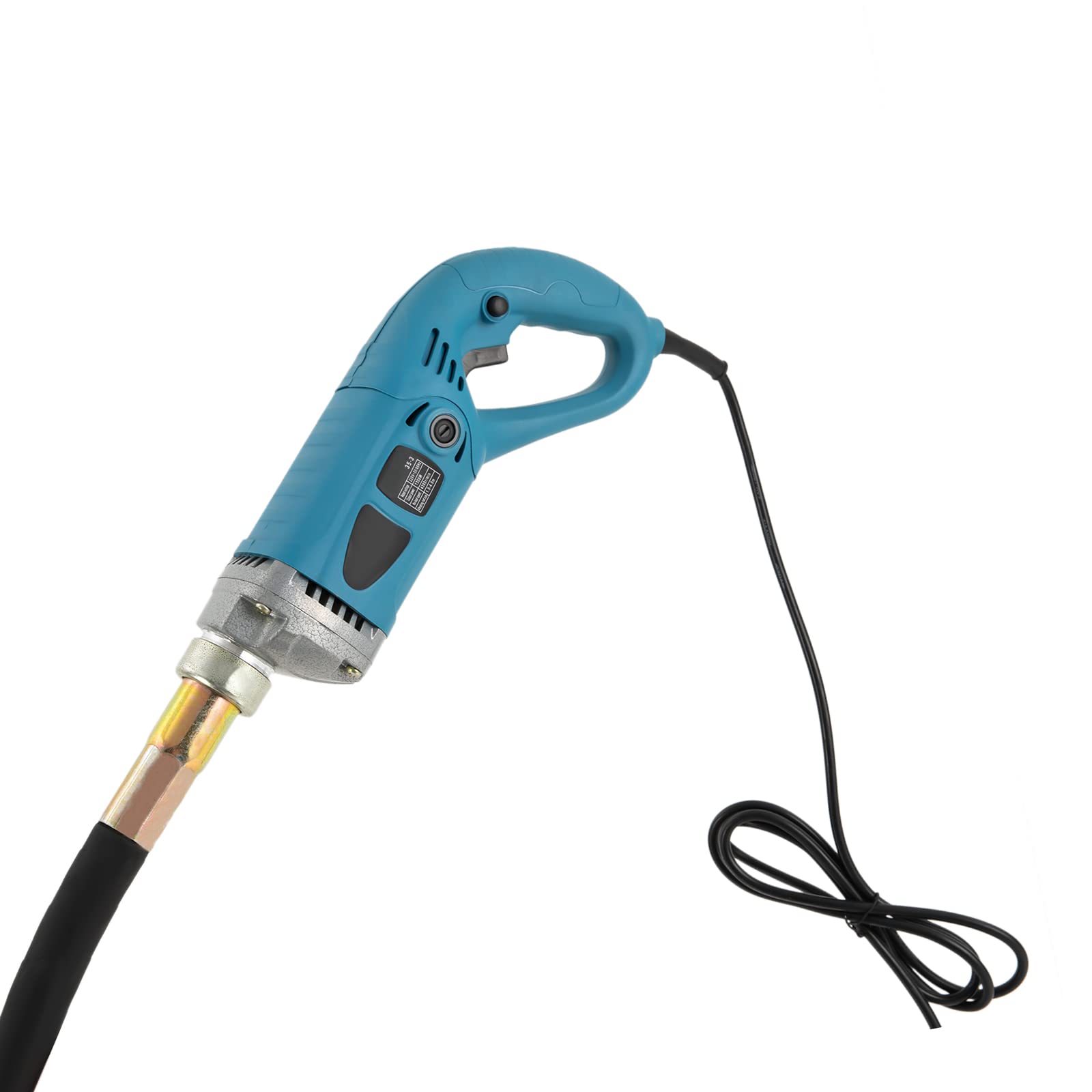 1300W Betonvibrator mit 1,5m Vibrationsstab, 4300RPM Elektrovibrator mit Vollkupfermotor, Betonrüttler für Bau, Zementsäulen, Straßenbau, Brückenbau