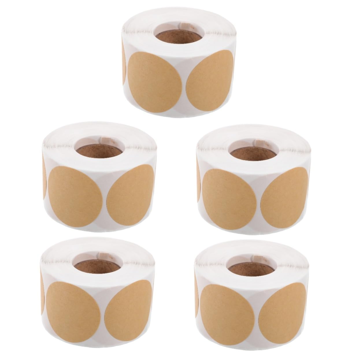 DOITOOL 5 Etichette Adesive Rotonde Kraft Etichette Vuote Autoadesive per Regali Organizzazione e Classificazione per Progetti Creativi