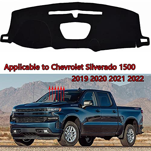 Xhq Dashboard Cover Mat Carpet Car Dash Board Interior Accessories For Chevrolet Silverado 1500 2019 2020 2021 Reduces Glare Eliminates Cracking Protect The Interior Black Style. #TOP1
