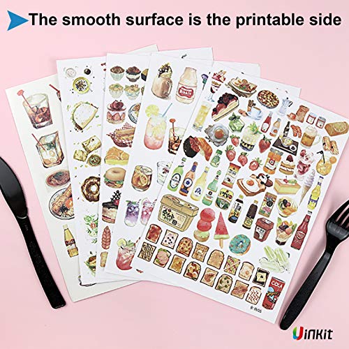 Uinkit Glossy Sticker Paper For Inkjet Printer Printable Vinyl White Cricut Waterproof Permanent Adhesive Waterproof Car Bumper Sticker 8.5X11 Inches Letter Size 20 Sheets Label #TOP1