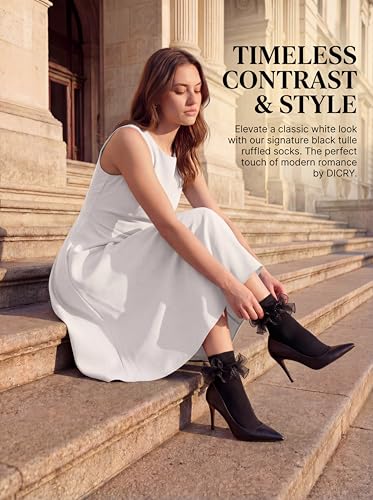 Image of Dicry Socks for Women, Big Ruffle Socks with Turn Cuff and Double Lace