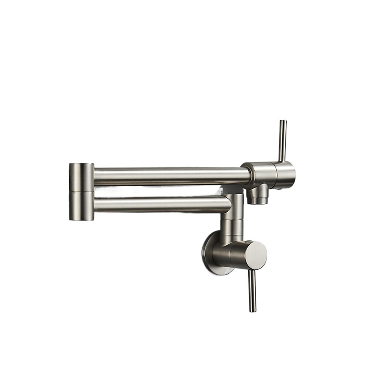ZQFHSX Brushed Nickel Foldable Kitchen Faucet Brass Wall Mounted Rotate Folding Spout Single Handle Cold Water Sink Tap for Most Scenarios