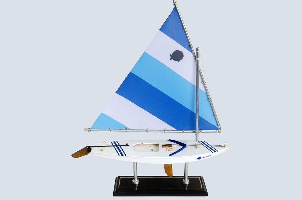 LK Wooden Sunfish Model Sailboat Decoration 16"-2