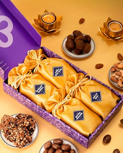 Image of Hyperfoods Diwali Gifts for Family and Friends Diwali Gift for Employees 400 Grams Chocolate Gift Hamper Corporate Gifts for Employees Dry Fruit Gift Box DryFruits Combo Pack Chocolate Gift Box