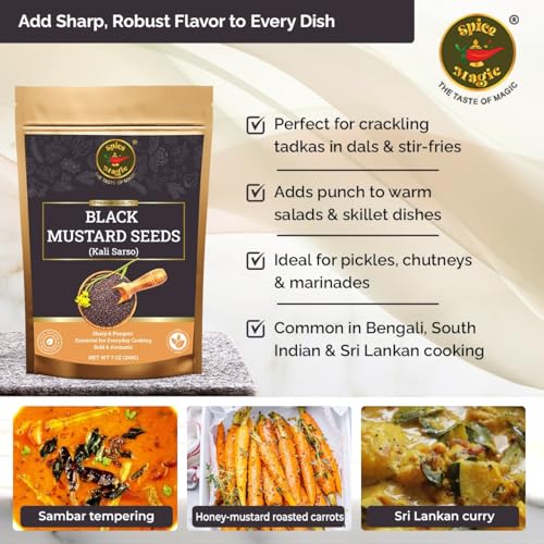 Spice Magic Black Mustard Seed ~ 100% Pure, Aromatic & Natural | 7oz (200g) I Kali Rai | Non-GMO | Indian Origin - Image 3