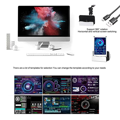 Image of Dpofirs 3.5in USB Screen, PC CPU Data Monitor PC Sensor Panel Display Temperature Monitor,Computer Monitor for aida64 for Linux, Gifts