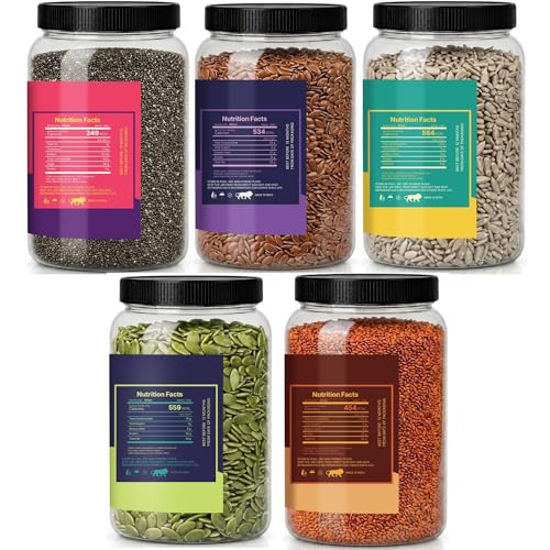 Image of LILA DRY FRUITS Super Seeds Combo Pack Chia Pumpkin Sunflower Flax Halim Seed 100 g x 5 | Raw Mixed Seeds for Daily Nutrition & Healthy Snacking Perfect for Gifting