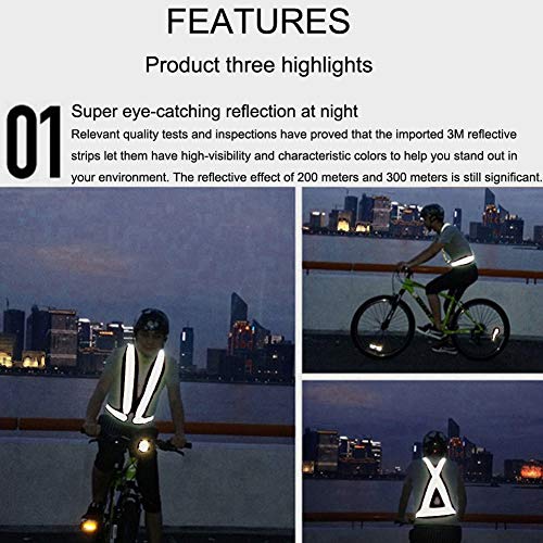 Maotrade 1 Stück Warnweste Fahrad Hohe Sichtbarkeit und 2 Stück Reflektorband mit Klettverschluss Verstellbar Reflektorweste für Damen Herren Kinder Erwachsene Joggen Laufen Motorrad