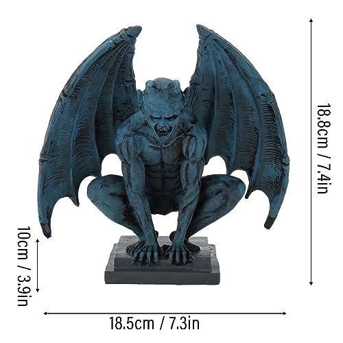 Estatua gárgola de resina azul para decoración gótica miniatura 5
