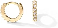 PAVOI 14K Gold Plated 925 Sterling Silver CZ Mini Huggie Earrings for Women - Tiny Cartilage Helix Hoop Posts