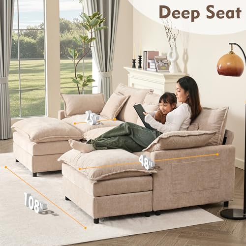Luxury Velvet Sectional Sofa Large