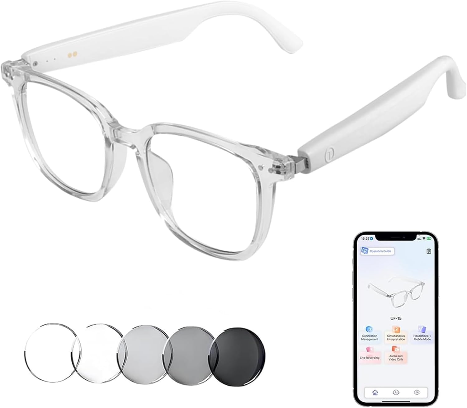 Acheter Lunettes Intelligentes Bluetooth 5.0, Mise à Niveau, Musique, Appel Vocal, Lunettes De Soleil, Peuvent être Associées à Des Lentilles De Prescription, Compatibles Ios Et Android