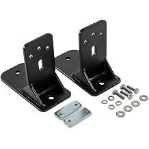 Rhino-Rack Awning Brackets for Batwing Full Size, Batwing Compact, and Sunseeker Awnings, Fits on Pioneer Platforms & Vortex Bars, 2 Brackets + Hardware, Stainless Steel, Powder Coated Black 43259