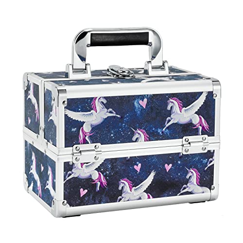 Hapilifeメイクボックス 鏡付き 2つトレイ ネイルグッズ 化粧品 アクセサリー 収納ケース