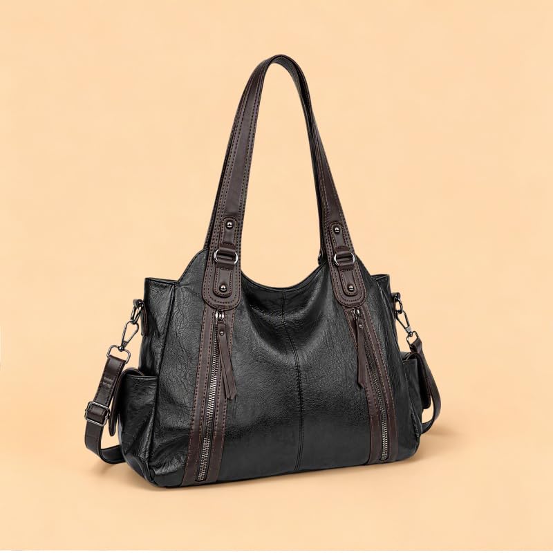 Bolso bandolera grande de piel sintética para mujer