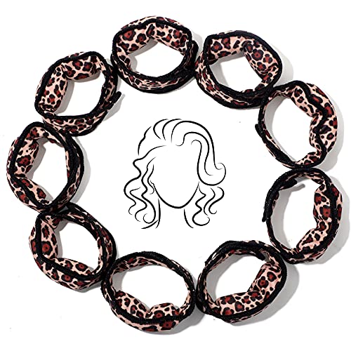 48 Pcs Soft Sleep Hair Rollers Foam Pillow Stain Heatless Curlers Diy Sponge Hair Rollers Flexible Hair Styling Tools For Long Hair Women Girls Hair Curling (Leopard,Cloth Cover) #TOP1