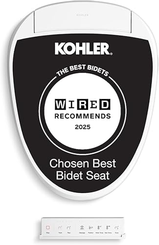 Miniatura 30 de Kohler PureWash E590 - Asiento de inodoro alargado con calefacción, galleta con panel lateral, agua tibia, secadora, tapa de cierre silencioso