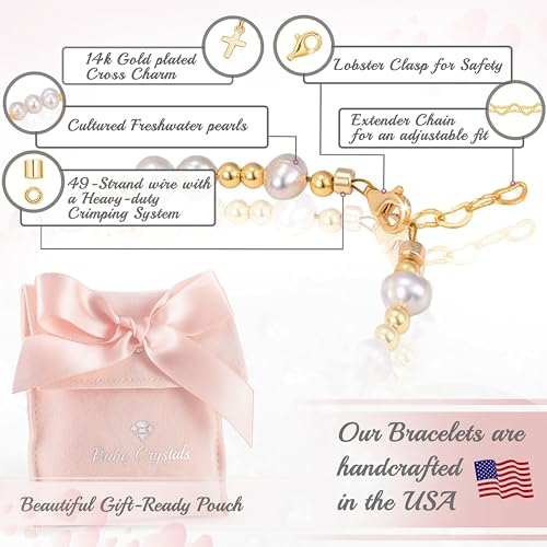 14K Gold Plated Bracelets for Girls or Boys, Christening, Communion, Keepsake Birthday Jewelry, Baptism Gifts for Girl, Newborn, Toddler, Baby Bracelets for Infant Girls3