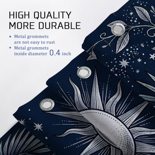 Rideau de douche imperméable en polyester de qualité supérieure bleu marine - 8