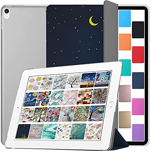 Image of DuraSafe Cases for iPad 10.5 Inch 2017 Air 3 2019 [ PRO 10.5 Air 3rd Gen ] A1701 A2152 A2123 MUUL2HN /A MUUK2HN /A MUUJ2HN /A MQDX2HN /A PrintediPad Cover with Translucent Frosted Hard Back - Night Sky