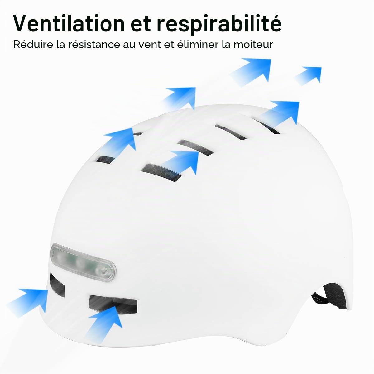 Casque de vélo avec Phare LED Intégré et Casque Arrière léger pour Hommes et Femmes