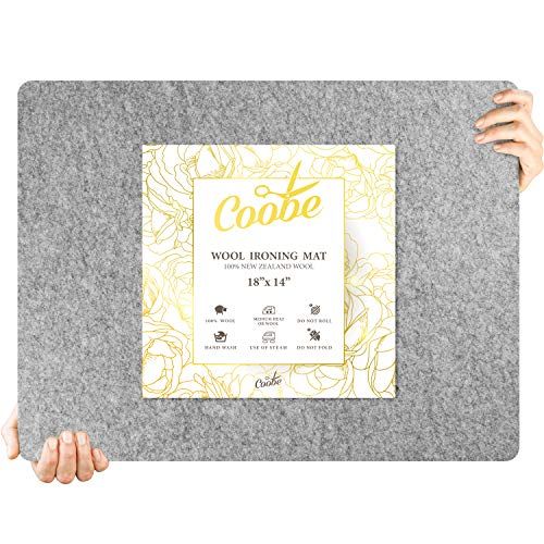 18" X 14" Wool Pressing Mat for Quilting - 100% New Zealand Wool Ironing Pad, Portable Plus, Perfect for All Ironing Station