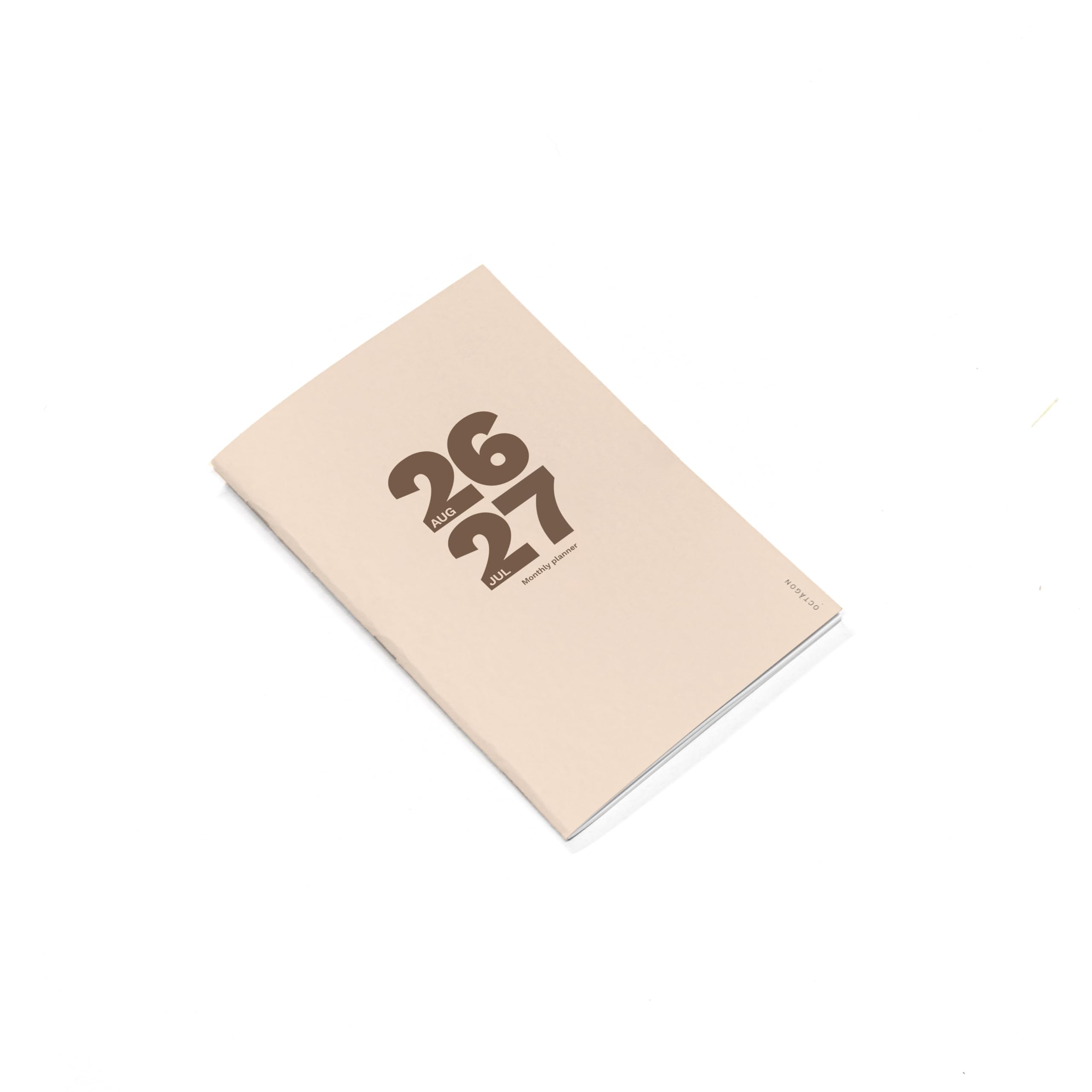 OCTÀGON DESIGN | 2026-2027 Small Monthly Planner PLUS | Academic Monthly Planner | 12 Months; August 2026 - July 2027 | 2 Pages for Notes Between Months | Small (13.5 x 20 cm) | Biscuit.