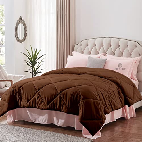 Image of Filbert - Winter Comforter Double Bed 300 GSM Microfiber Double Bed Blanket for Winter Soft & Cozy Diamond Stitch Quilt (90 inch x 100 inch Inches /228cm x 254cm) - Comforter Double Bed|Chocolate Brown