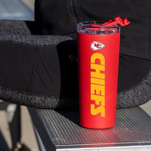 Image of Rico Industries NFL Football 24oz Stainless Steel Tumbler with Lid and Dual Functioning Lid
