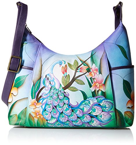Image of Anna by Anuschka Handpainted Women's Genuine Leather Large Shoulder Hobo