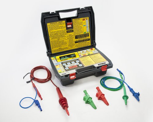 Image of Extech MG500 Digital High Voltage Insulation Tester | Test voltage to 10kV, insulation resistance to 500 GOhm, CAT III 300V, hard case, leads, probe
