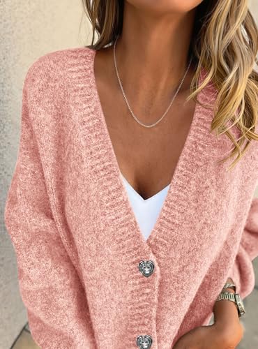 PRETTYGARDEN Cardigan Sweaters for Women Trendy Fall 2025 Long Sleeve Button Down Oversized Chunky Knit Sweater Outerwear