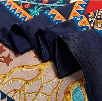 ANDANTINO 100% zijden sjaal 109 cm grote vierkante lichtgewicht hoofddoek en sjaal - vrouwen haarwraps - met cadeau verpakt, Paarden, L