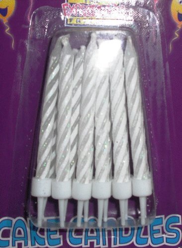 THE EXPRESSION FACTORYAMZCA03 Glitter Cake Candle, White