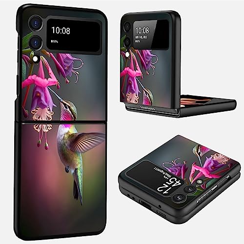 Galaxy Z Flip 3 5G Case 2021,for Samsung Galaxy Z Flip 3 5G Case,Ultra Slim Black Hard Plastic +PU Leather Shockproof Durable Phone Case,for Samsung Galaxy Z Flip 3 5G 6.7