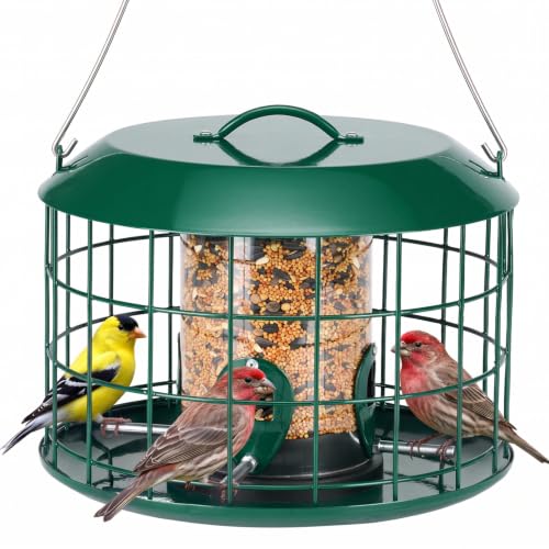 Kingsyard Tube Squirrel Proof Bird Feeders for Outdoor...