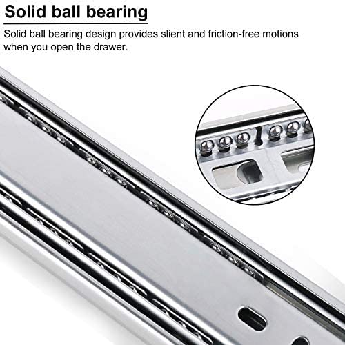 Knobonly 15 Pairs of Heavy Duty Drawer Slides 18 Inch 100LB Capacity Ball Bearing Soft Close Cabinet Drawer Slides with Mounting Screws