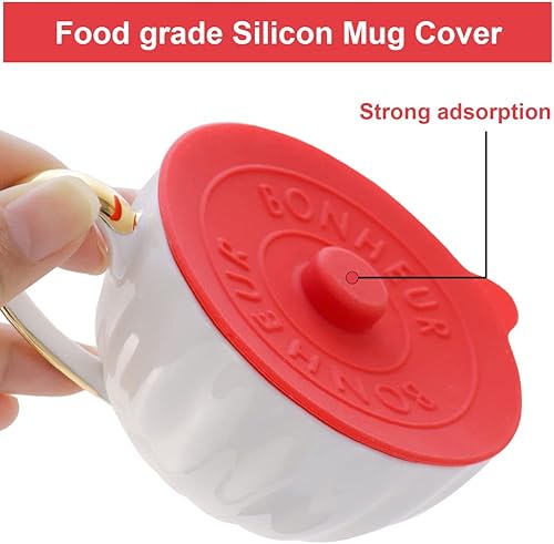 Miniatura 2 de Tapa universal de silicona de grado alimenticio, 3 unidades, tapa de taza, cubierta hermética para tazas de bebidas calientes y frías, cubierta