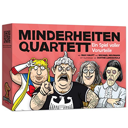 Postillon Games Minderheiten-Quartett, EIN Kartenspiel voller Vorurteile. Der Satire-Klassiker. 100% schwarzer Humor.