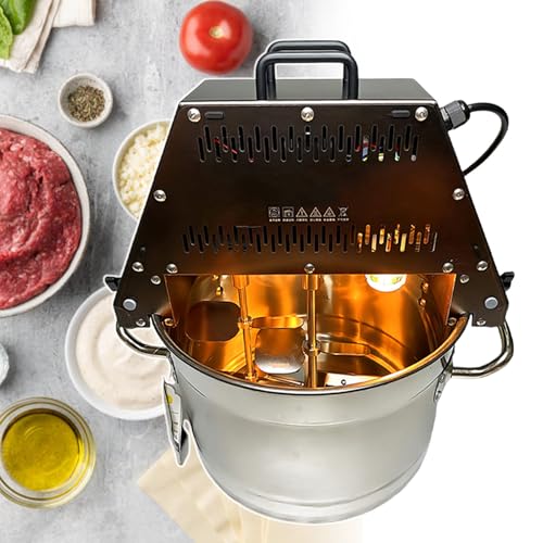 pealiritansemen Batidora De Alimentos Comercial, Batidora De Pie De Cocina De 10 L, Máquina Mezcladora Eléctrica De Acero Inoxidable para Salsas Y Mermeladas, con Iluminación De Color Cálido