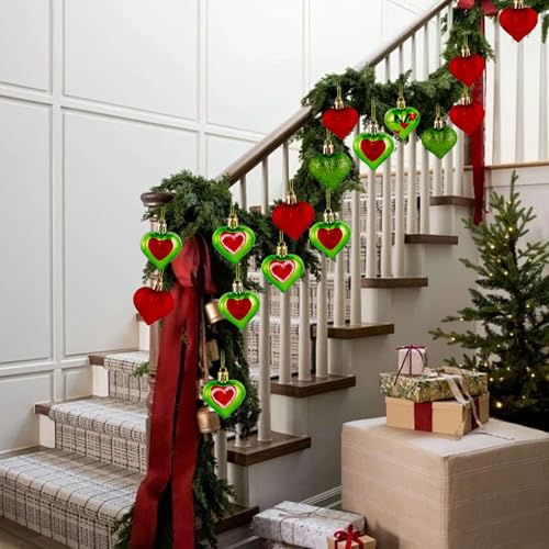 30 décorations de Noël en cœur vert citron de 4,6 cm pour vos tables de fête - 7