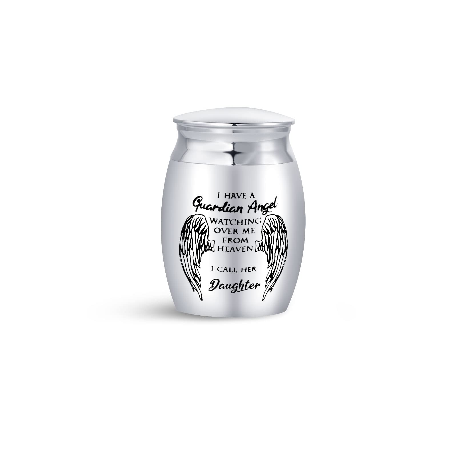 LSxAB I Have A Guardian Angel Cremation Urn for Dad Mum Grandma Ashes Small Adult Memorial Funeral Share Mini Urns (Daughter)