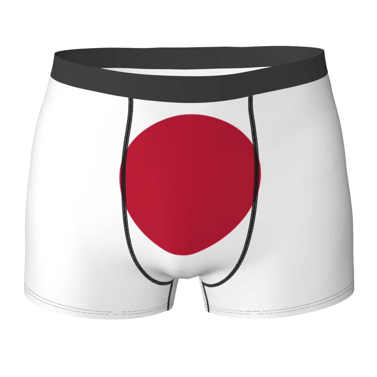 Htrjyh Unisex Black Japanese Flag Print Men's Boxer Briefs Trunks Underwear Athletic Underwear Moisture-Wicking Performance