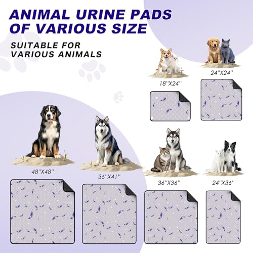 Image of WanpeeGoo Washable Pee Pads for Dogs, 2 Pack Reusable Puppy Pads, Super Absorbent & Leakproof Dog Pads, Anti-Slip Dog Pee Pads for Puppy Training & Incontinence, Leaf Pattern 32 inchx63 inch