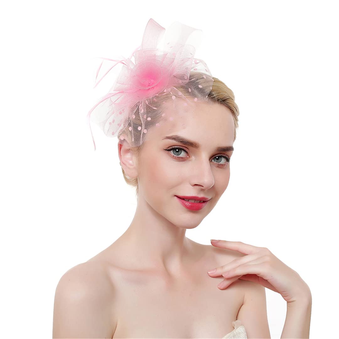 fascinator, Fascynatory z piór na opasce dla kobiet, damskie spinki do włosów, siatka, akcesoria przyjęcie herbaciane