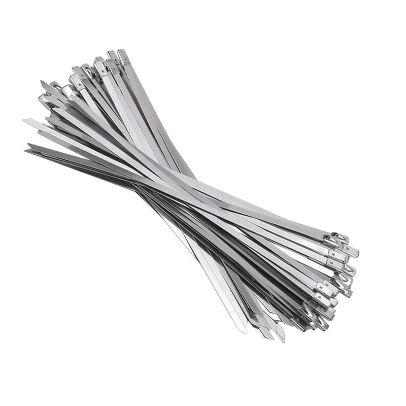 Opaski zaciskowe 40 szt. Samoblokujące opaski zaciskowe ze stali nierdzewnej 304 4,6 mm Wielofunkcyjne opaski zaciskowe metalowe blokujące 150 mm 200 mm 250 mm 300 mm 400 mm 500 mm Opaski zacisko