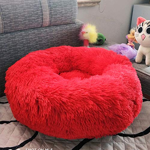 Donut Katzenbett/Hundekörbchen – Rund, Weicher Plüsch, Waschbar, In 6 Größen (40–90 Cm)